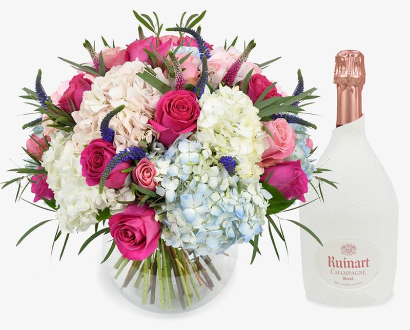 famous champagne to pair with a famous bouquet of Moyses flowers