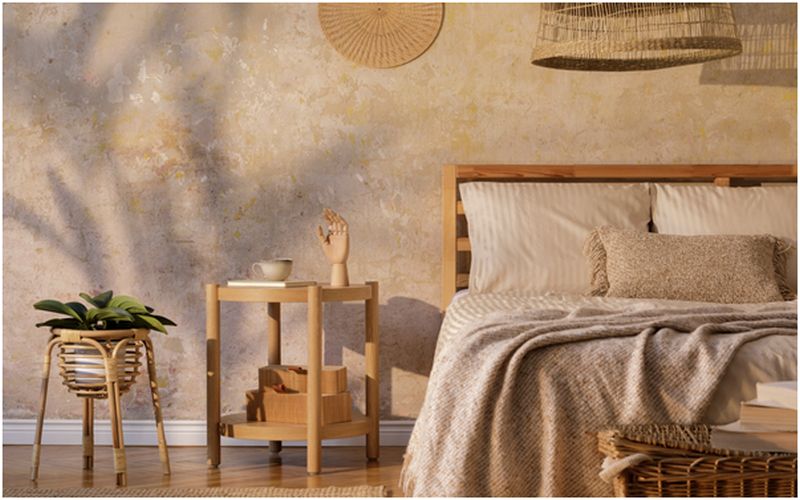 natural materials in bedroom