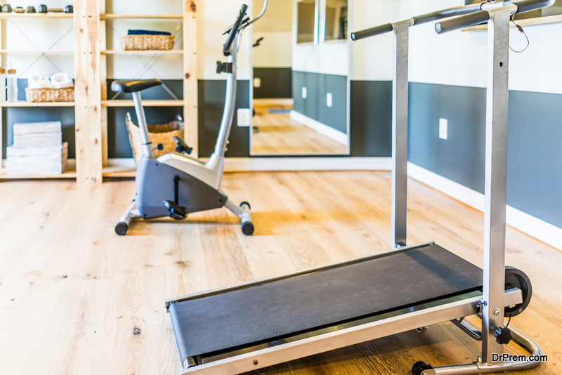 equipments at a home gym