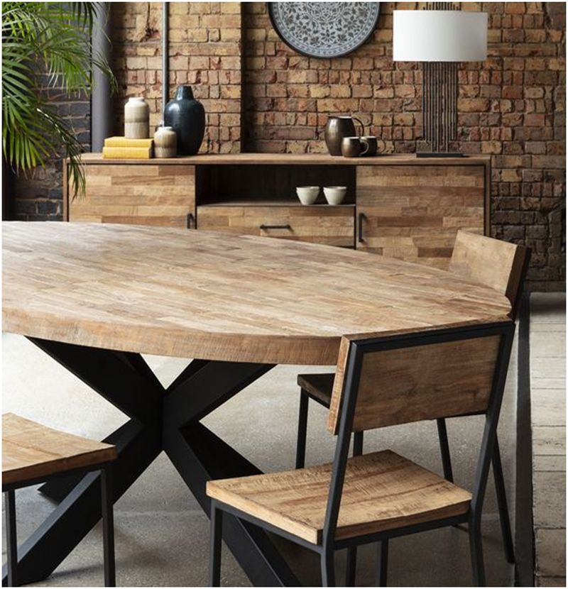 Industrial Oval Dining Table